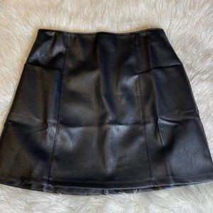 Faux Mini Black Skirt